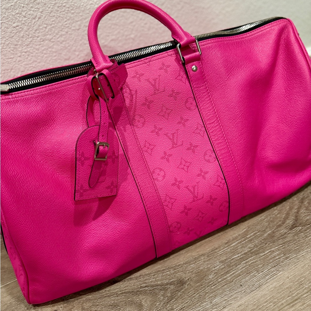 LimitedEdition LouisVuitton Taigarama Keepall Bandouliére 50 Monogram Travel Bag